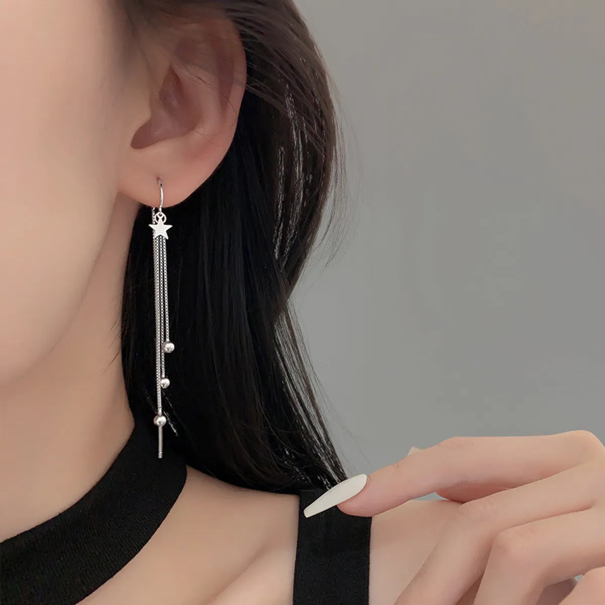 Elegant Lady Star Tassel Copper Ear Line - Stylish & Trendy Women's Earrings