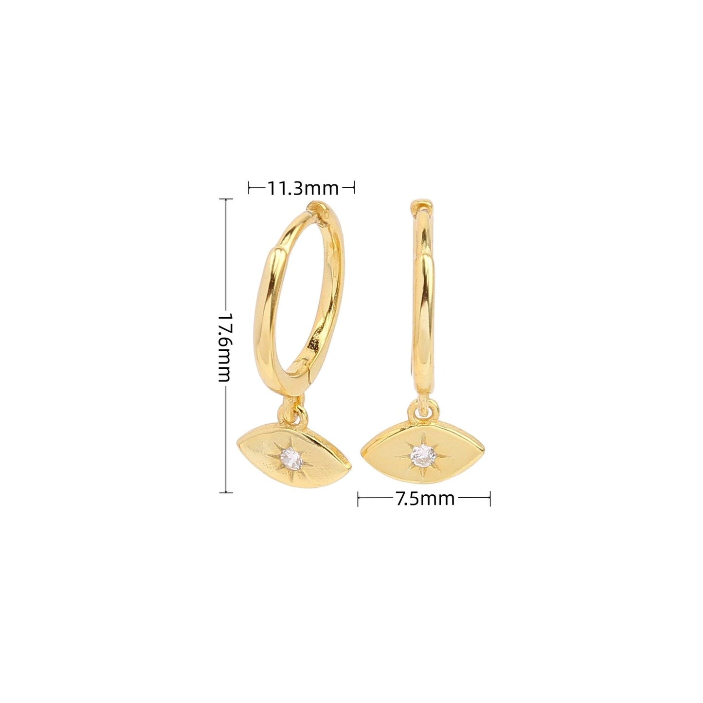 1 Pair Simple Style Star Plating Inlay Sterling Silver Zircon Gold Plated Earrings - Elegant & Trendy