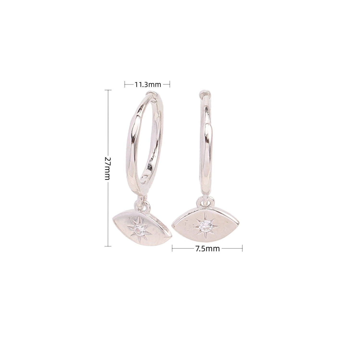 1 Pair Simple Style Star Plating Inlay Sterling Silver Zircon Gold Plated Earrings - Elegant & Trendy