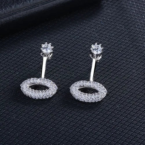 1 Pair Simple Shiny Lips Hollow Out Copper Zircon Ear Studs – Stylish & Elegant
