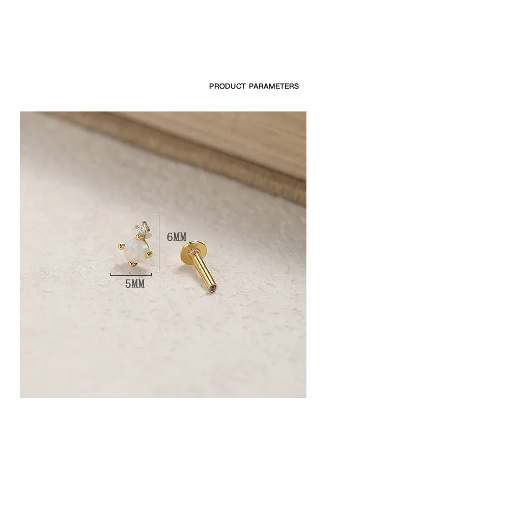 Dariya Jewelry 925 Silver Opal & Crystal Stud Earring – Gold or Silver | EDIY64