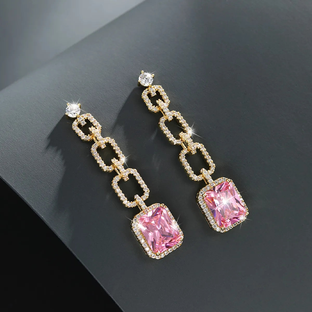 Glam 14K Gold-Plated Drop Earrings with Sparkling Gemstones – Dariya Jewelry