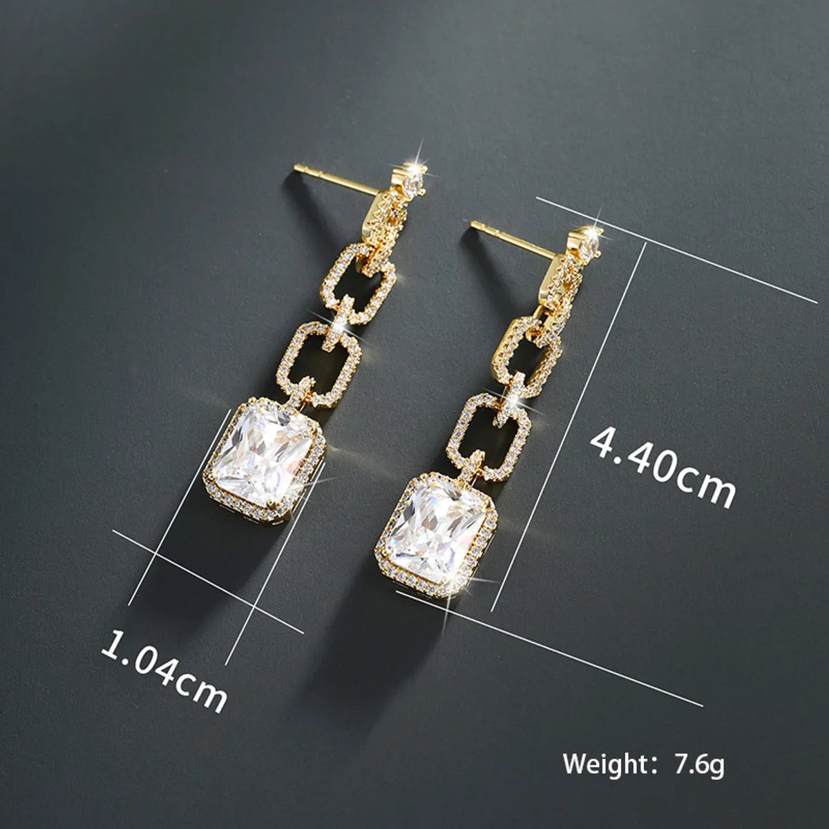 Glam 14K Gold-Plated Drop Earrings with Sparkling Gemstones – Dariya Jewelry