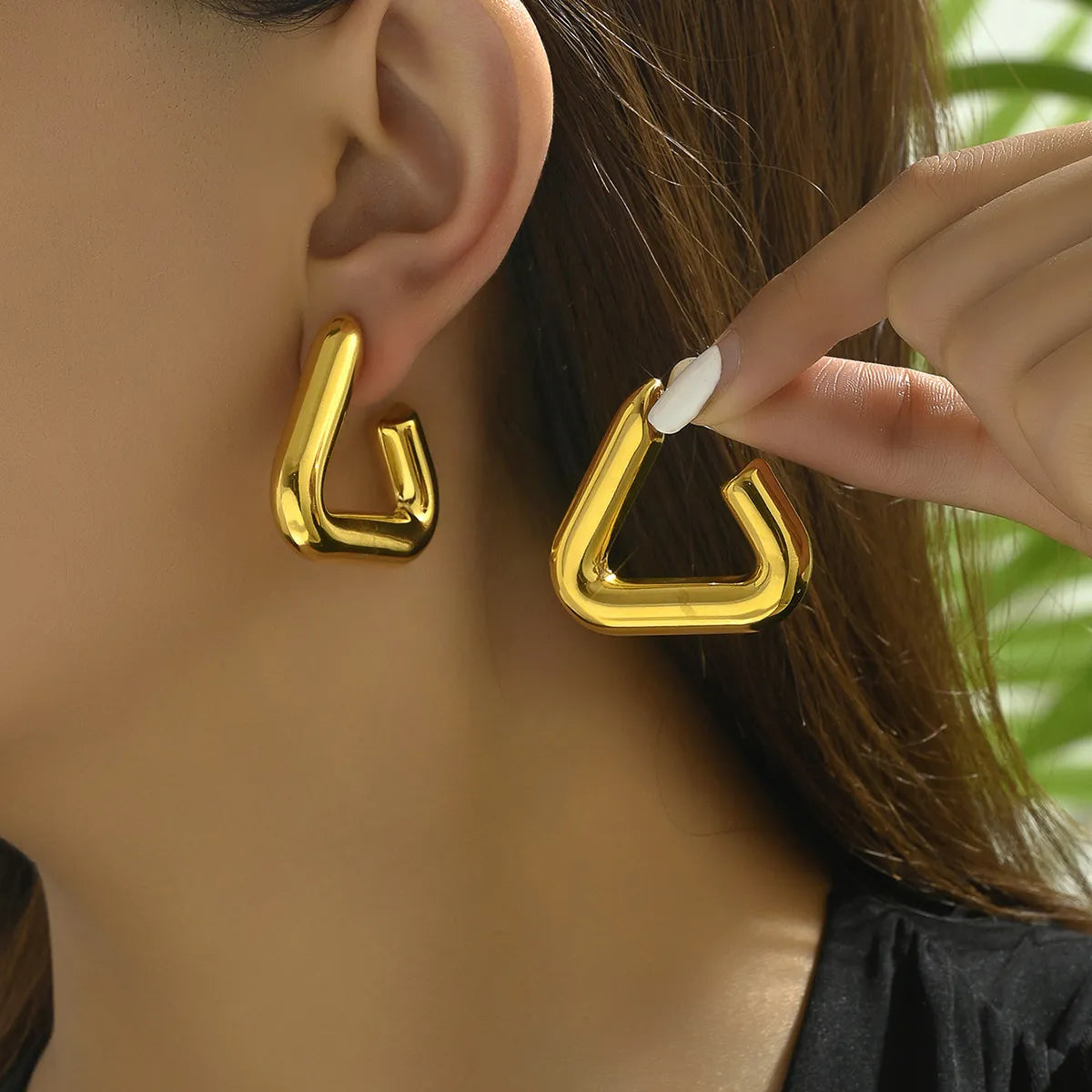 Simple Classic Gold Plated Titanium Steel Ear Studs - 18k Gold | Women's Jewelry(SKU: EDIY73)