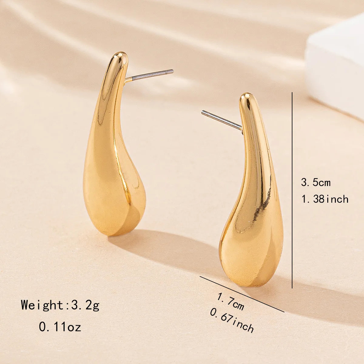 Elegant Water Droplet CCB Ear Studs Set – Lightweight & Stylish | Dariya Jewelry