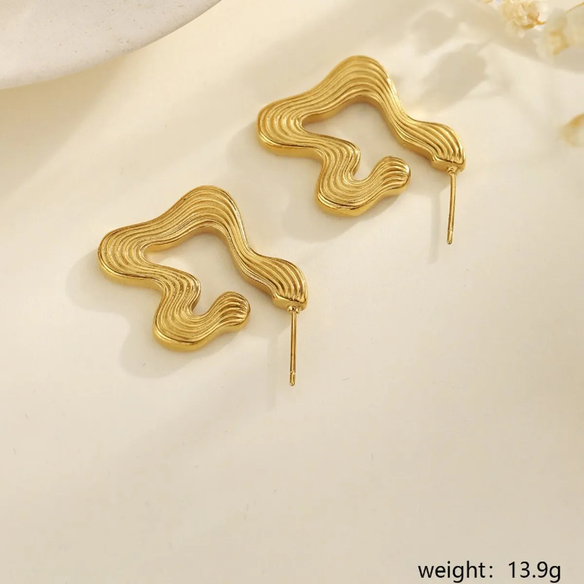 Retro Irregular 18K Gold Plated 304 Stainless Steel Drop Earrings | Dariya Jewelry