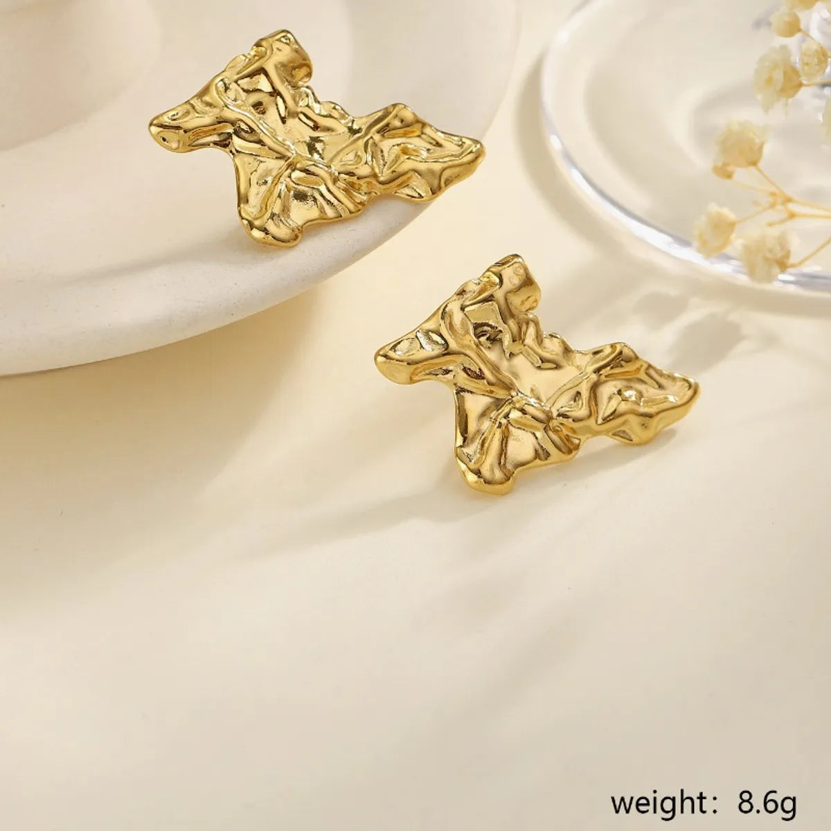 Retro Irregular 18K Gold Plated 304 Stainless Steel Drop Earrings | Dariya Jewelry