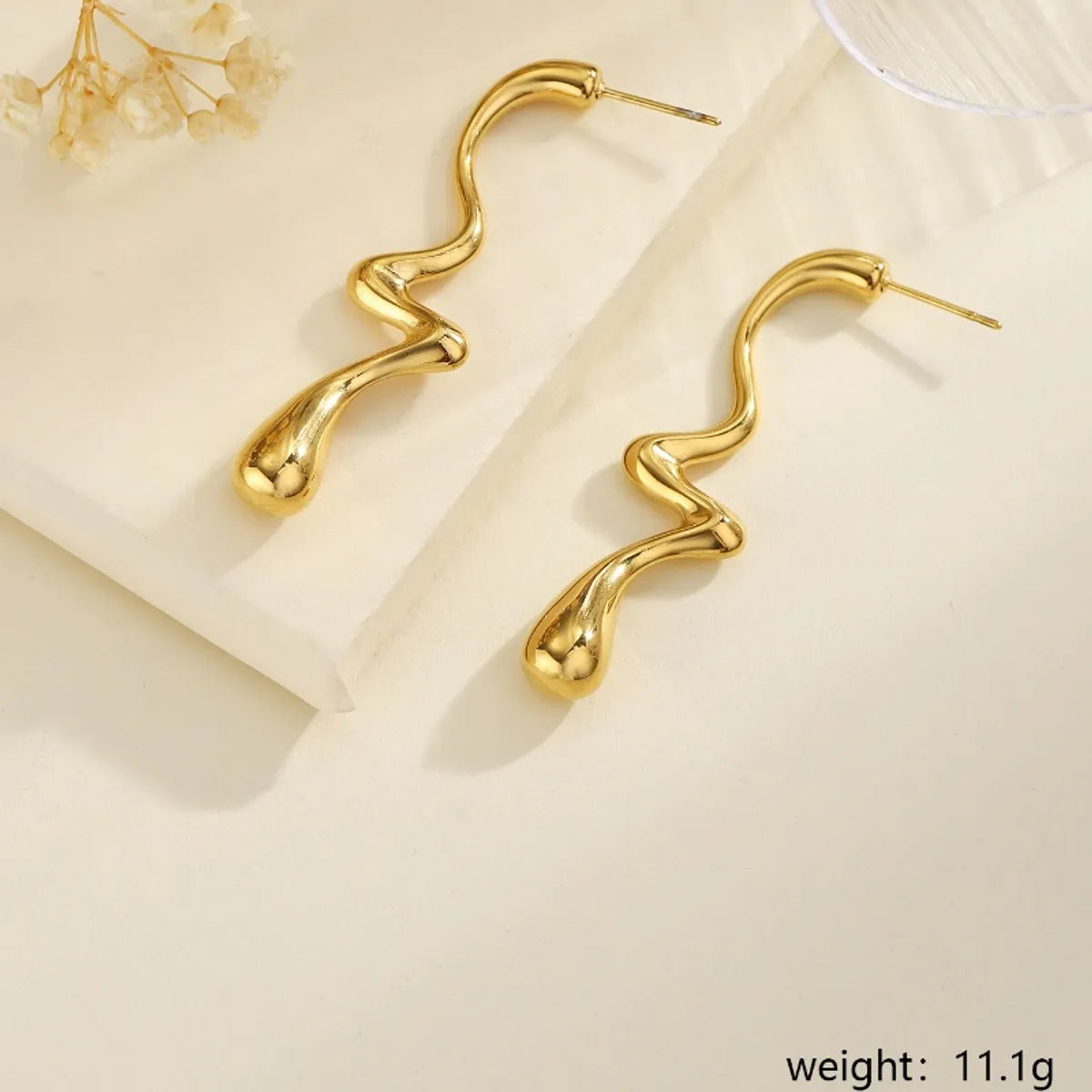 Retro Irregular 18K Gold Plated 304 Stainless Steel Drop Earrings | Dariya Jewelry