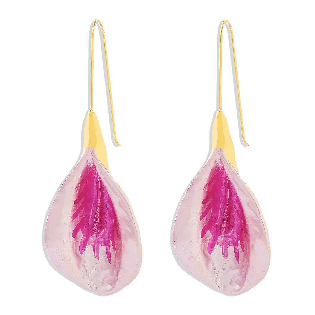 Elegant Geometric Petal Drop Earrings for Women – Alloy & Iron Statement Design