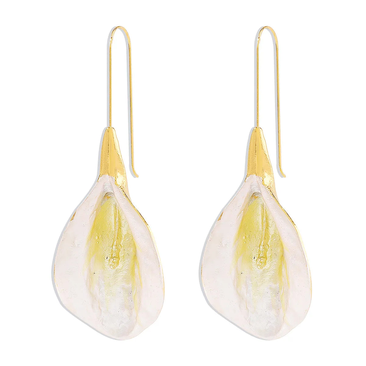 Elegant Geometric Petal Drop Earrings for Women – Alloy & Iron Statement Design
