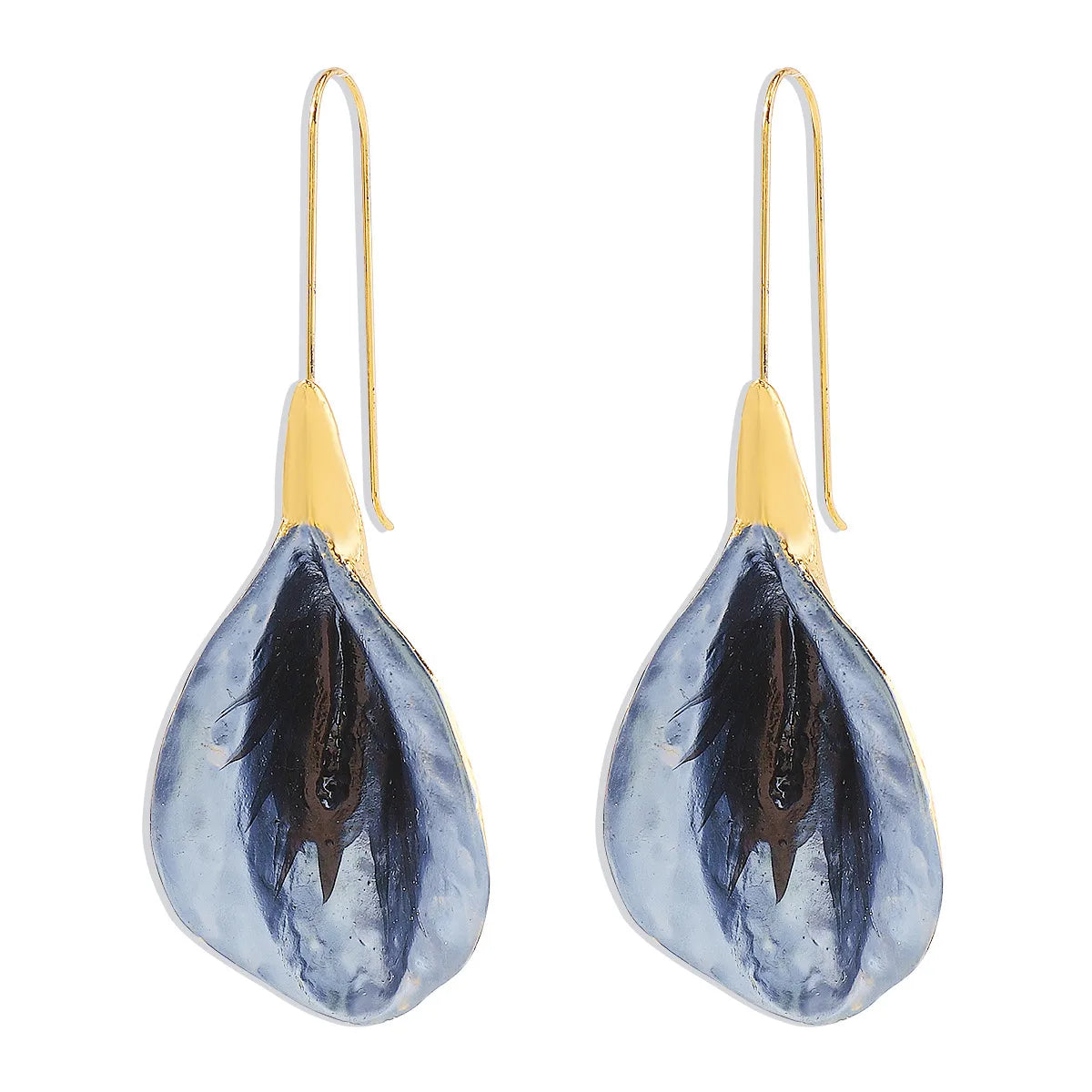 Elegant Geometric Petal Drop Earrings for Women – Alloy & Iron Statement Design