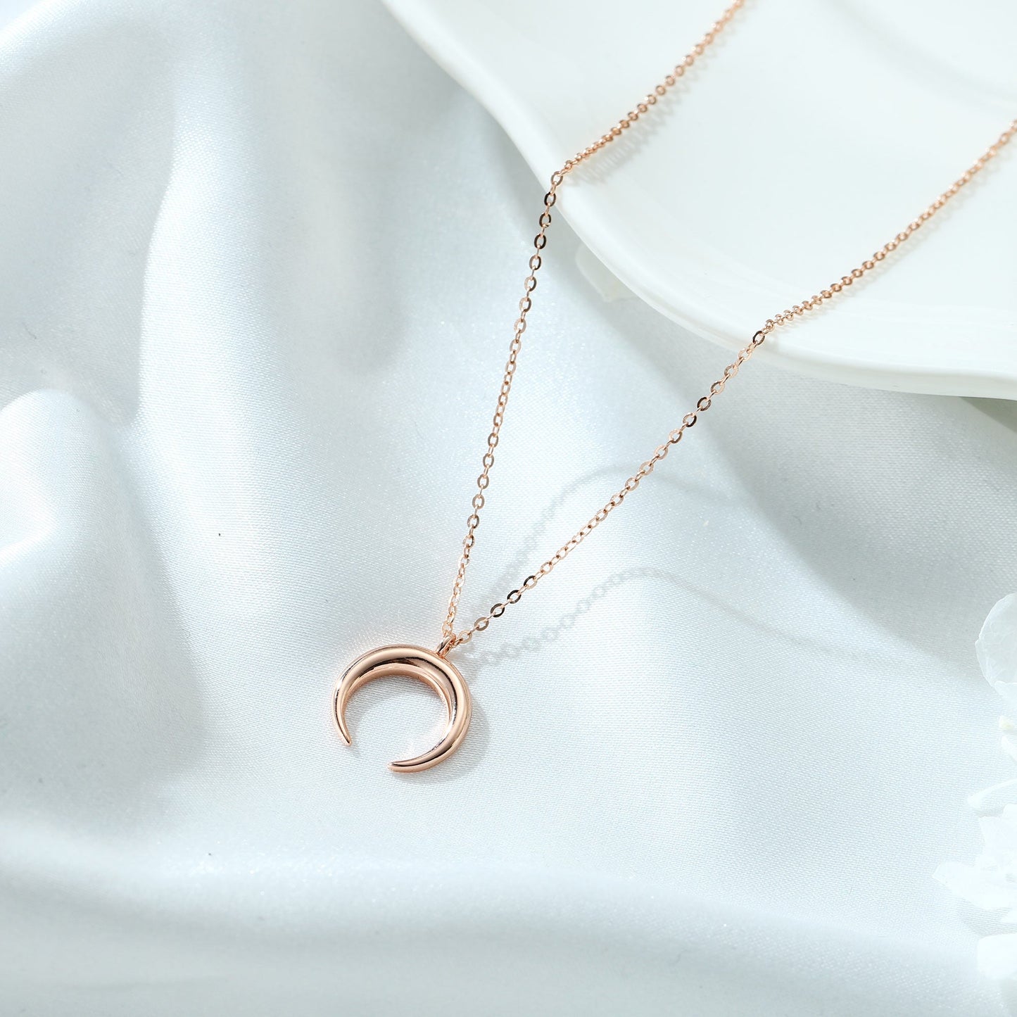 Moon Crescent Pendant Necklace – 925 Sterling Silver & 14K Gold Plated | Dariya Jewelry