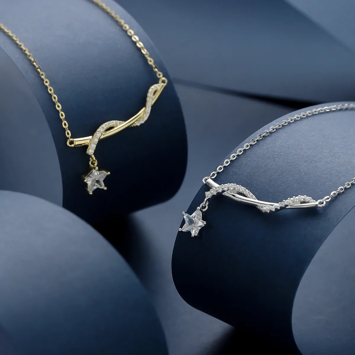 Star Zircon Pendant Necklace in 925 Sterling Silver with 14K Gold Plating – Dariya Jewelry