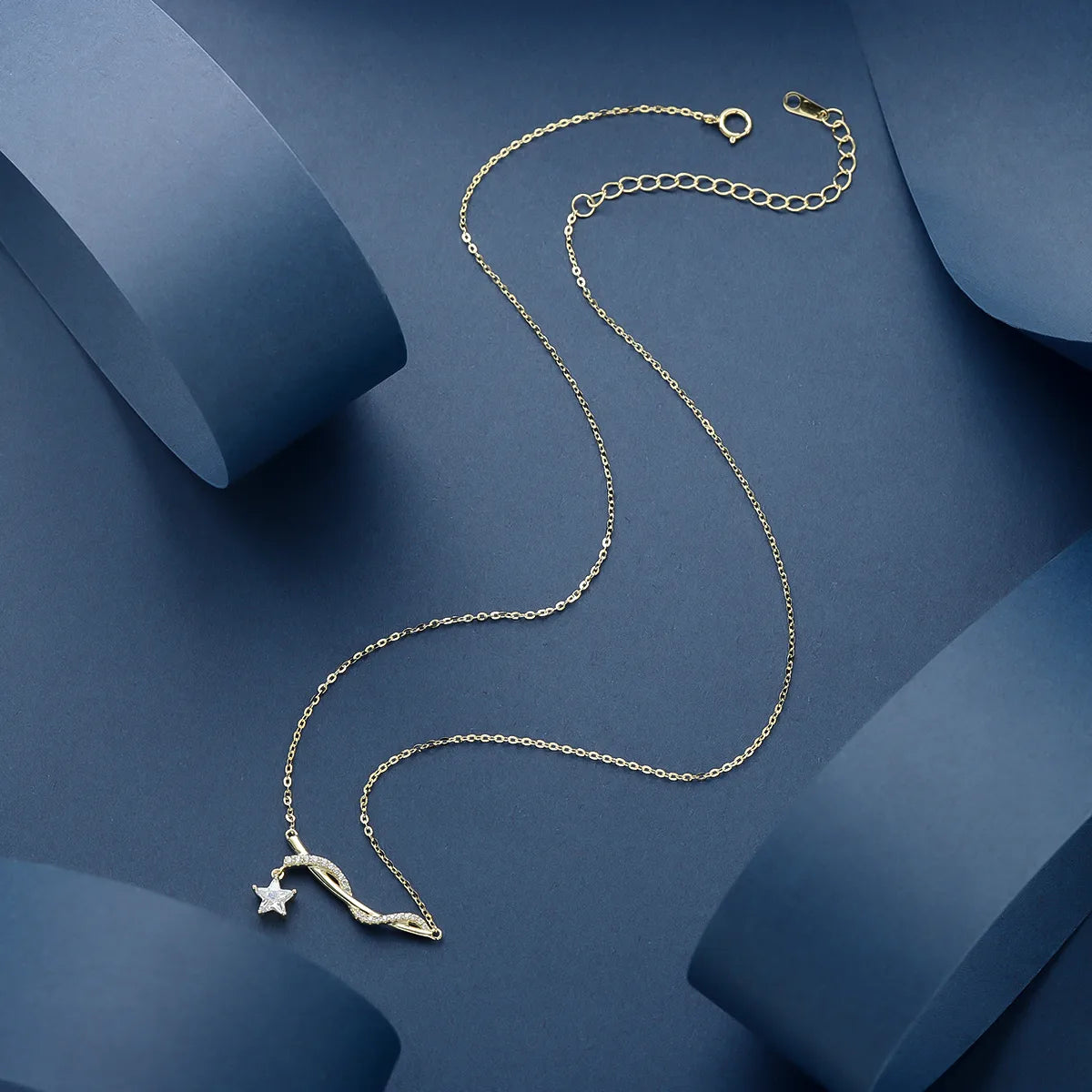 Star Zircon Pendant Necklace in 925 Sterling Silver with 14K Gold Plating – Dariya Jewelry