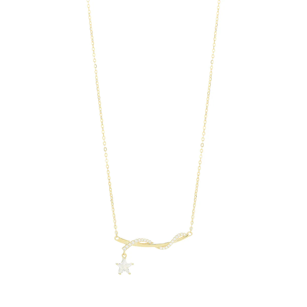 Star Zircon Pendant Necklace in 925 Sterling Silver with 14K Gold Plating – Dariya Jewelry