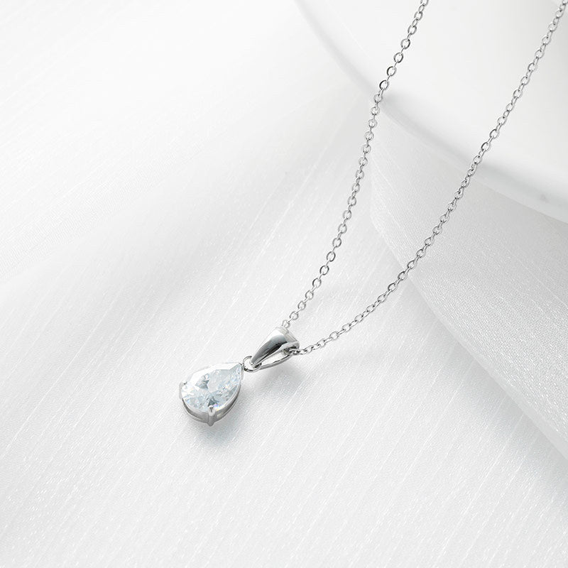 Sparkling Zircon Water Drop Titanium Steel Necklace – Dariya Jewelry