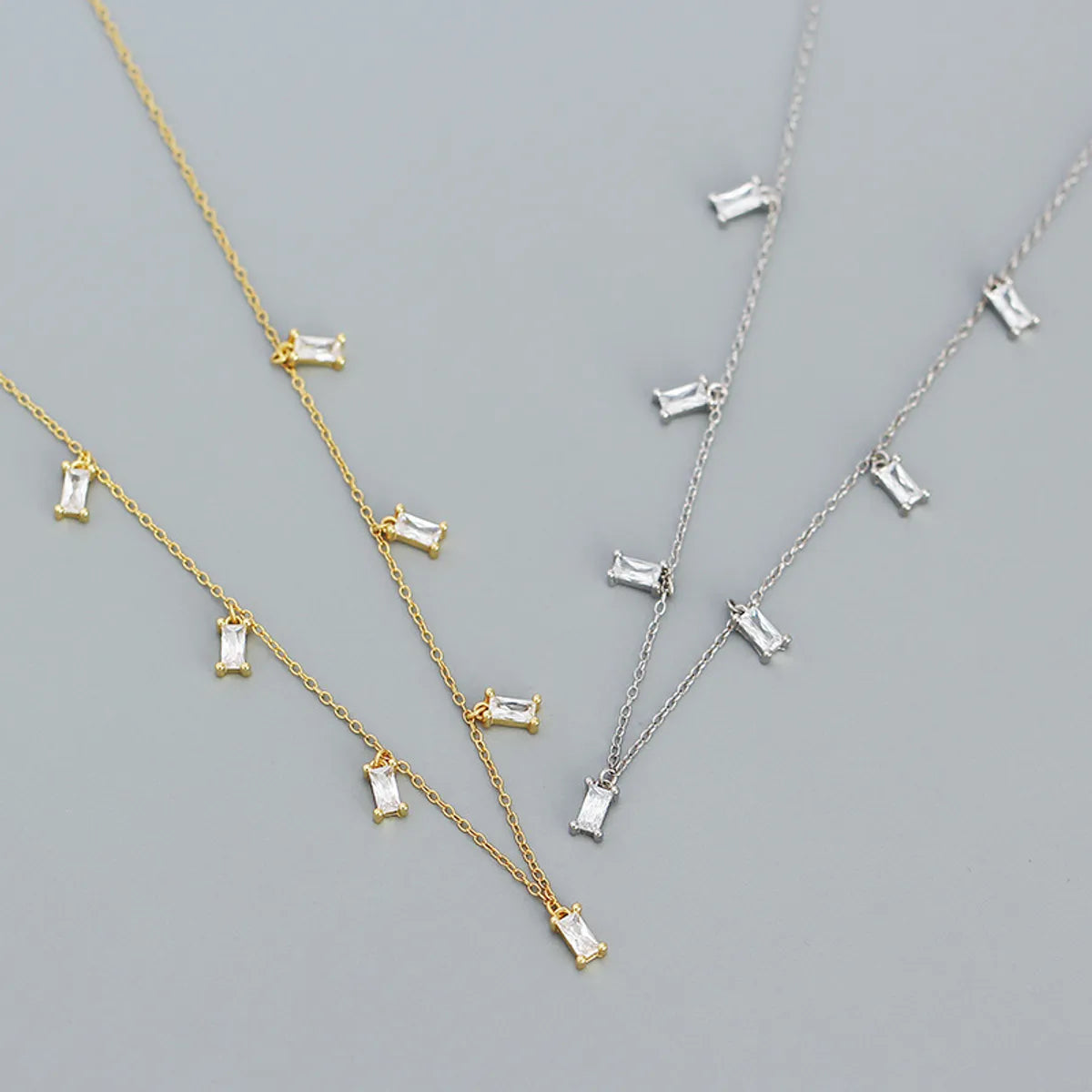Colorful Zircon Charm Necklace 925 Sterling Silver by Dariya Jewelry