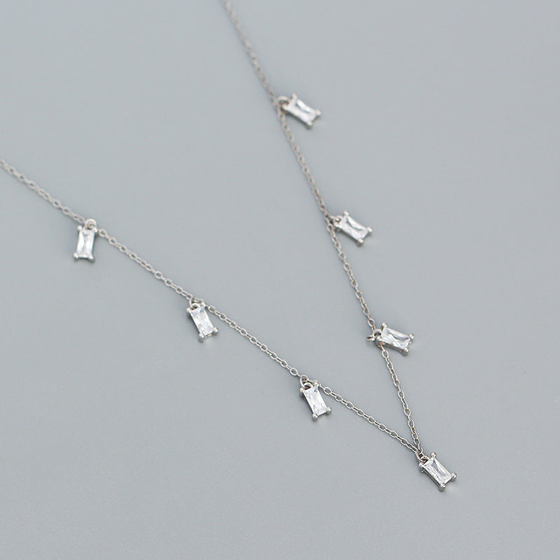 Colorful Zircon Charm Necklace 925 Sterling Silver by Dariya Jewelry