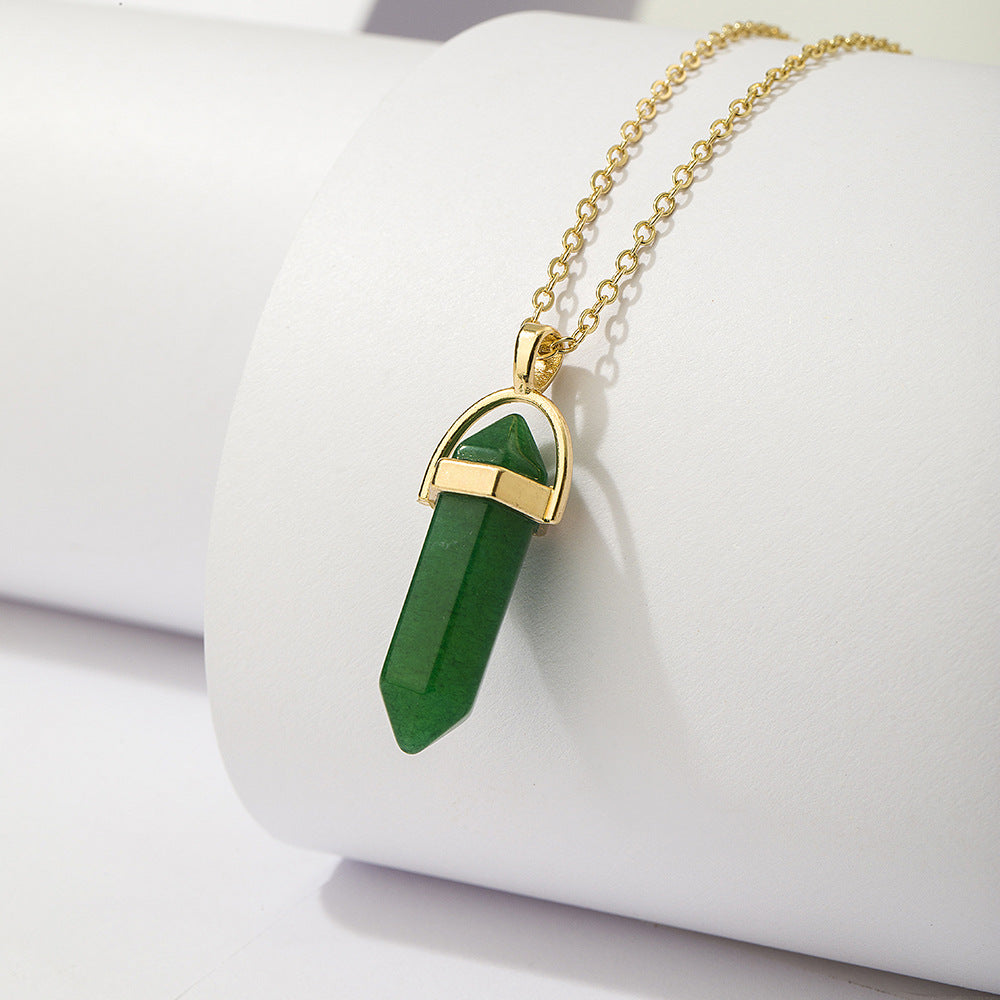 Crystal Bullet Pendant Necklace – Alloy & Gold-Tone Charm by Dariya Jewelry SKU: NDIY135