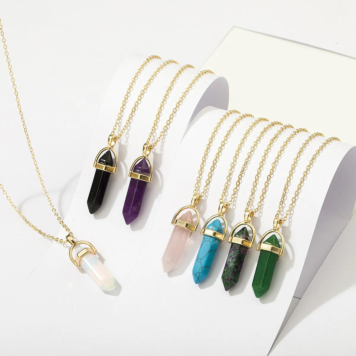 Crystal Bullet Pendant Necklace – Alloy & Gold-Tone Charm by Dariya Jewelry SKU: NDIY135