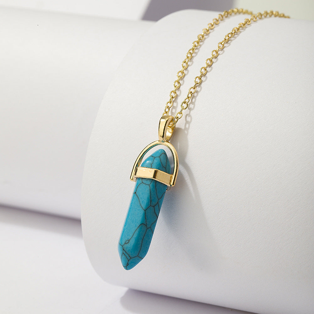 Crystal Bullet Pendant Necklace – Alloy & Gold-Tone Charm by Dariya Jewelry SKU: NDIY135