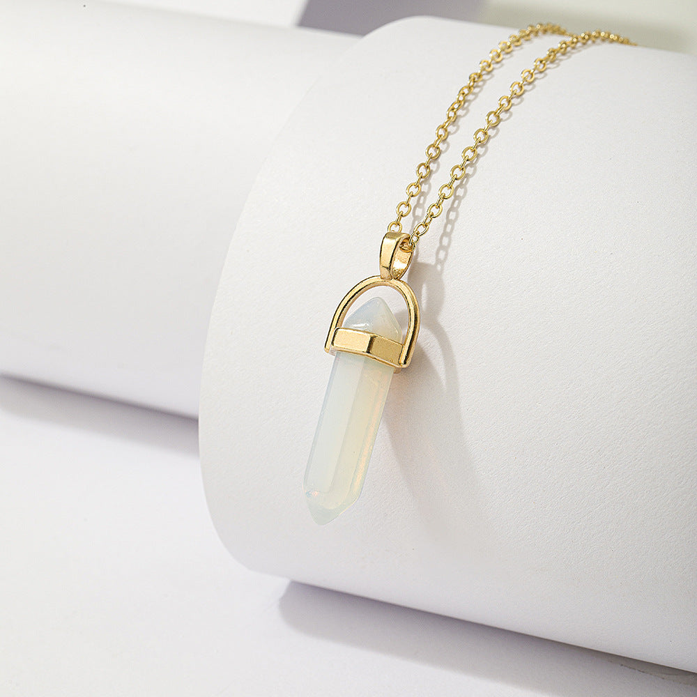 Crystal Bullet Pendant Necklace – Alloy & Gold-Tone Charm by Dariya Jewelry SKU: NDIY135