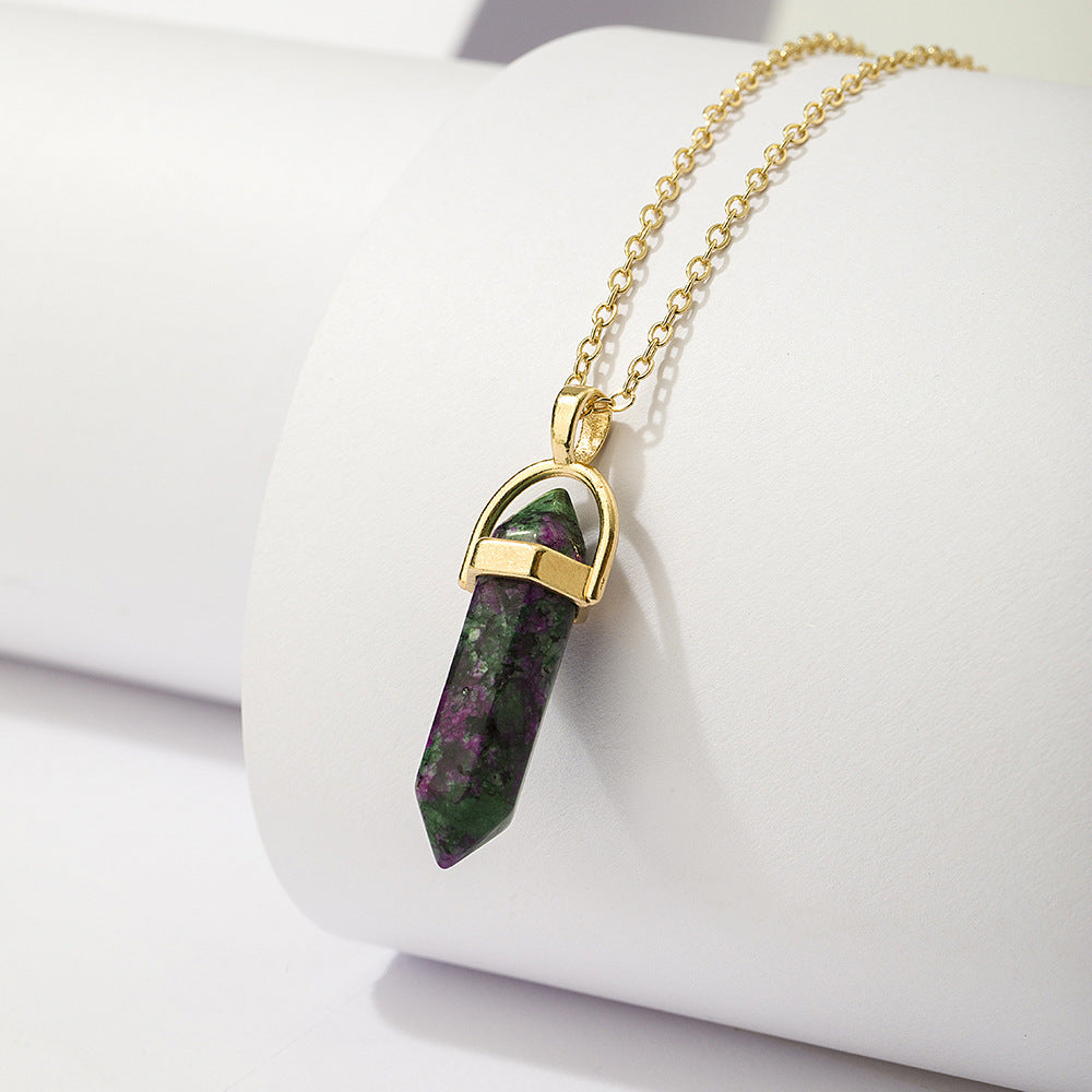 Crystal Bullet Pendant Necklace – Alloy & Gold-Tone Charm by Dariya Jewelry SKU: NDIY135
