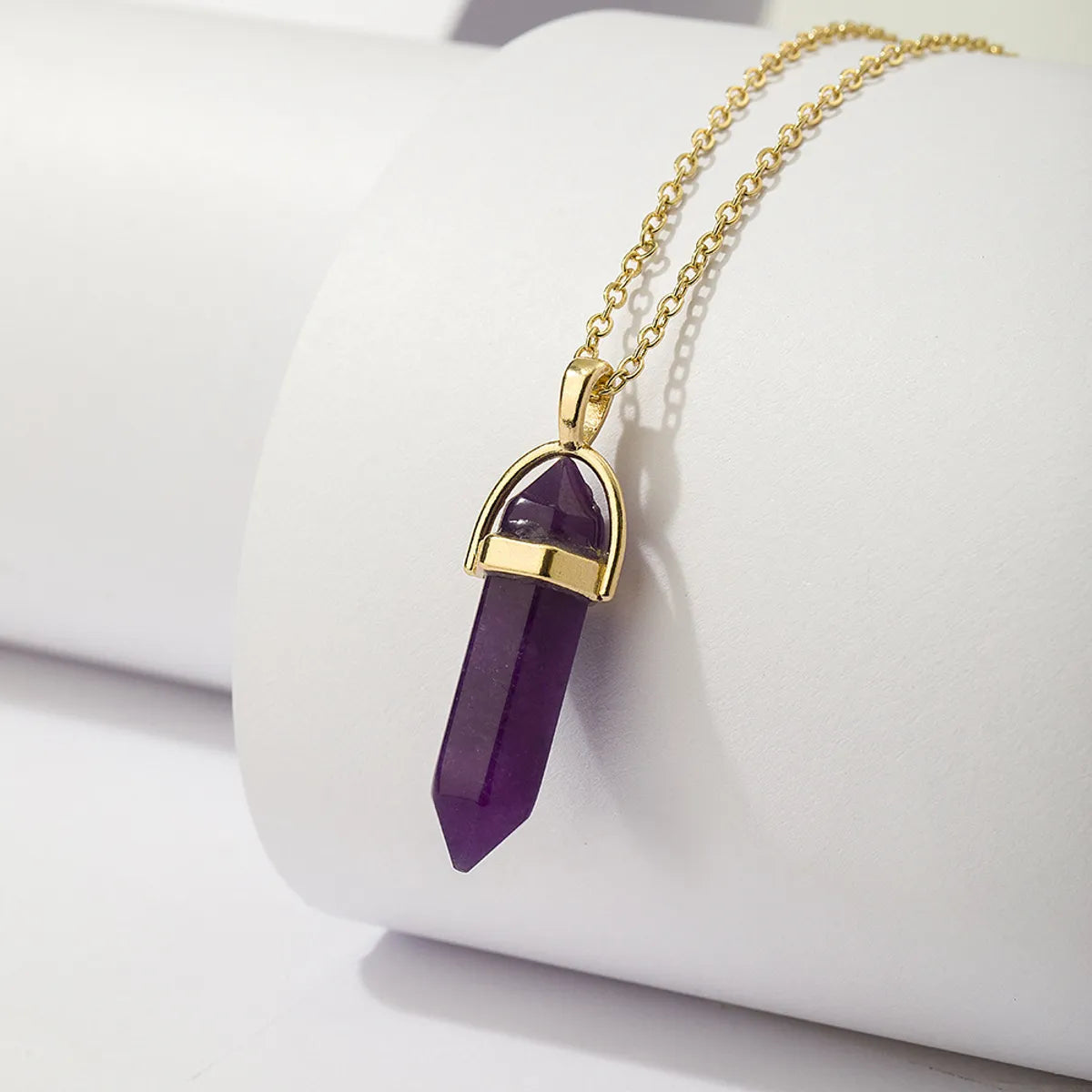 Crystal Bullet Pendant Necklace – Alloy & Gold-Tone Charm by Dariya Jewelry SKU: NDIY135