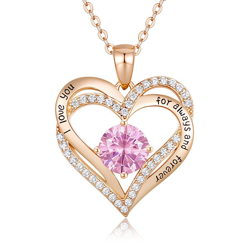 Sterling Silver MAMA Birthstone Heart Necklace – Shiny, Sentimental & Stylish SKU: NDIY150