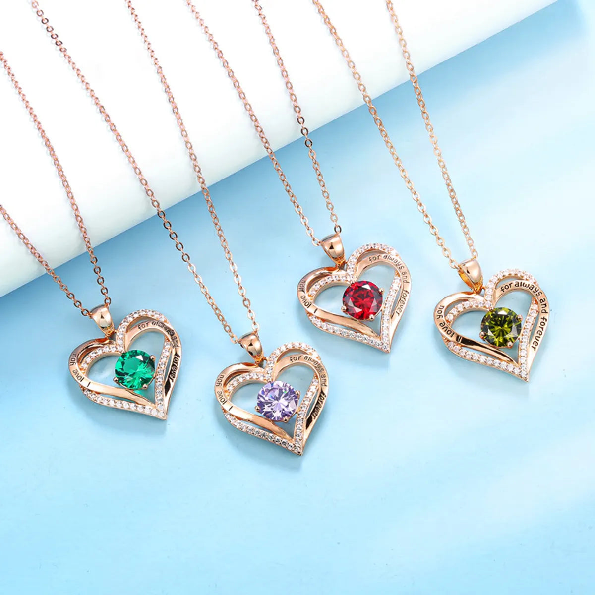 Sterling Silver MAMA Birthstone Heart Necklace – Shiny, Sentimental & Stylish SKU: NDIY150