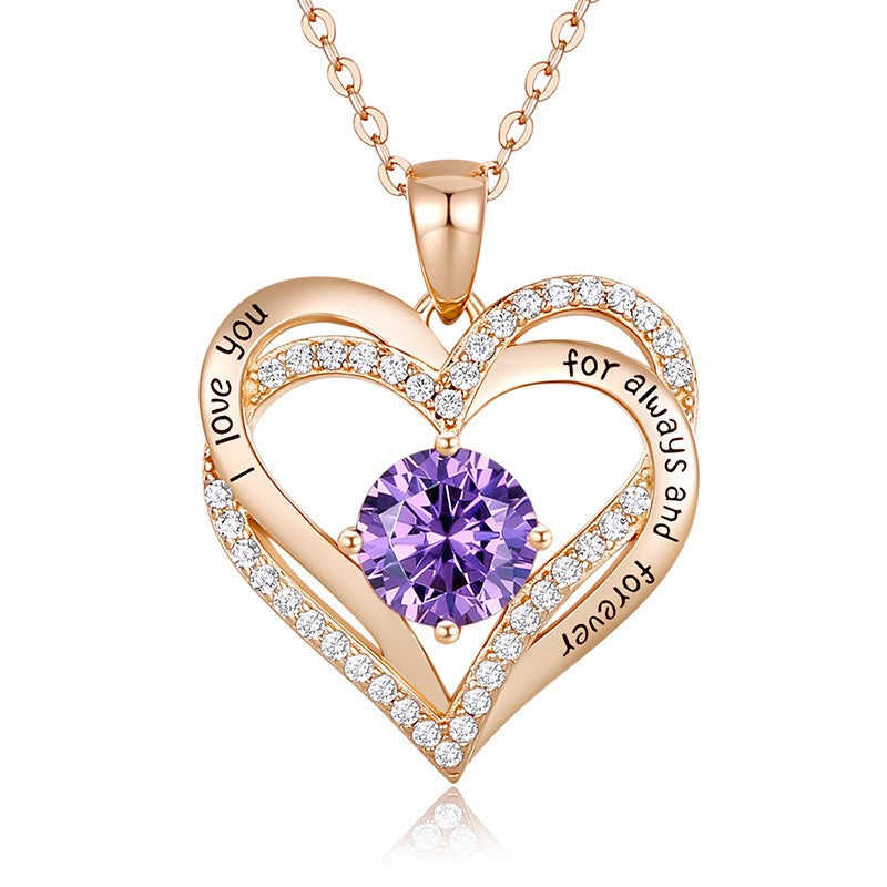 Sterling Silver MAMA Birthstone Heart Necklace – Shiny, Sentimental & Stylish SKU: NDIY150