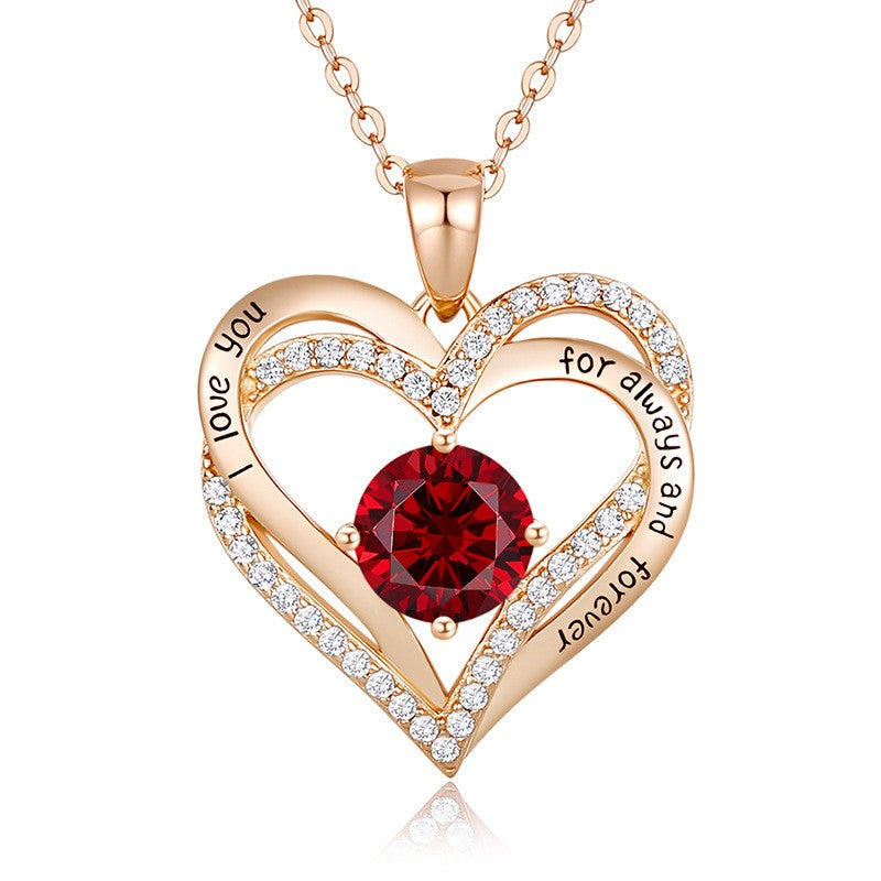 Sterling Silver MAMA Birthstone Heart Necklace – Shiny, Sentimental & Stylish SKU: NDIY150