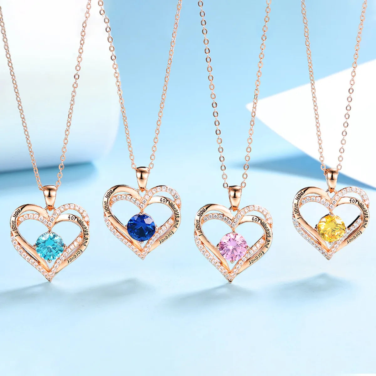 Sterling Silver MAMA Birthstone Heart Necklace – Shiny, Sentimental & Stylish SKU: NDIY150