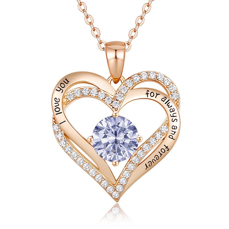 Sterling Silver MAMA Birthstone Heart Necklace – Shiny, Sentimental & Stylish SKU: NDIY150
