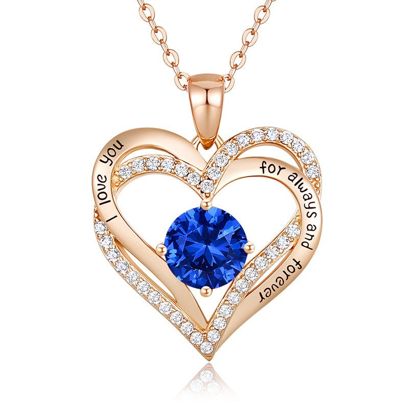 Sterling Silver MAMA Birthstone Heart Necklace – Shiny, Sentimental & Stylish SKU: NDIY150