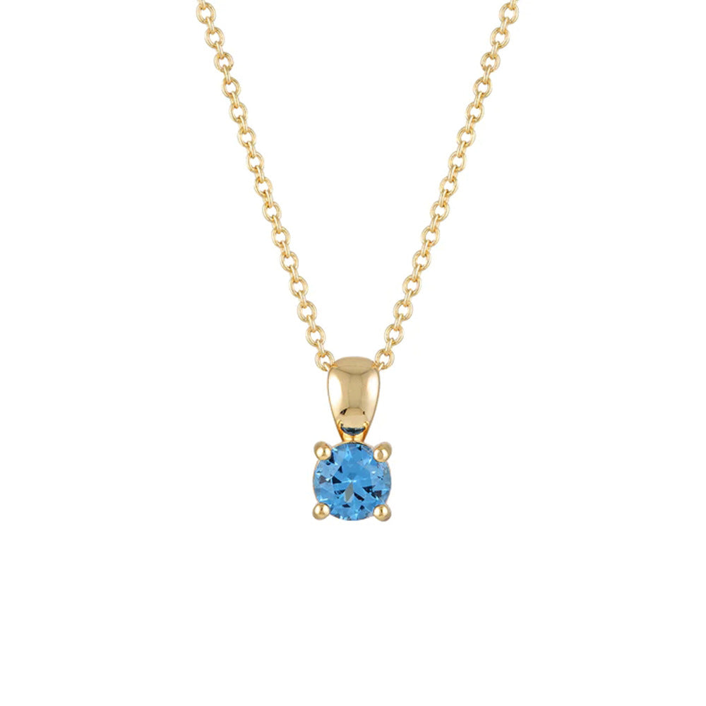 Sterling Silver Geometric Birthstone Pendant with Zircon Sparkle