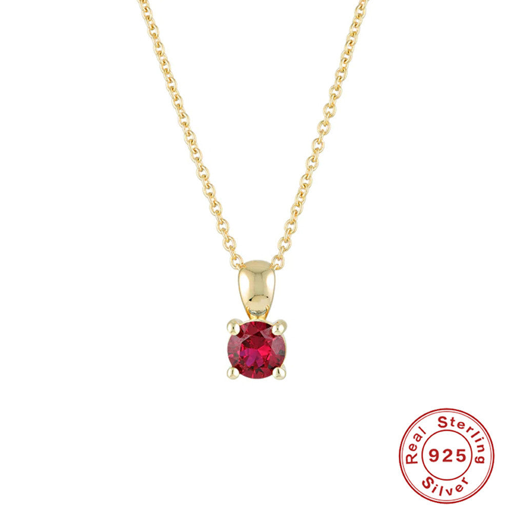 Sterling Silver Geometric Birthstone Pendant with Zircon Sparkle
