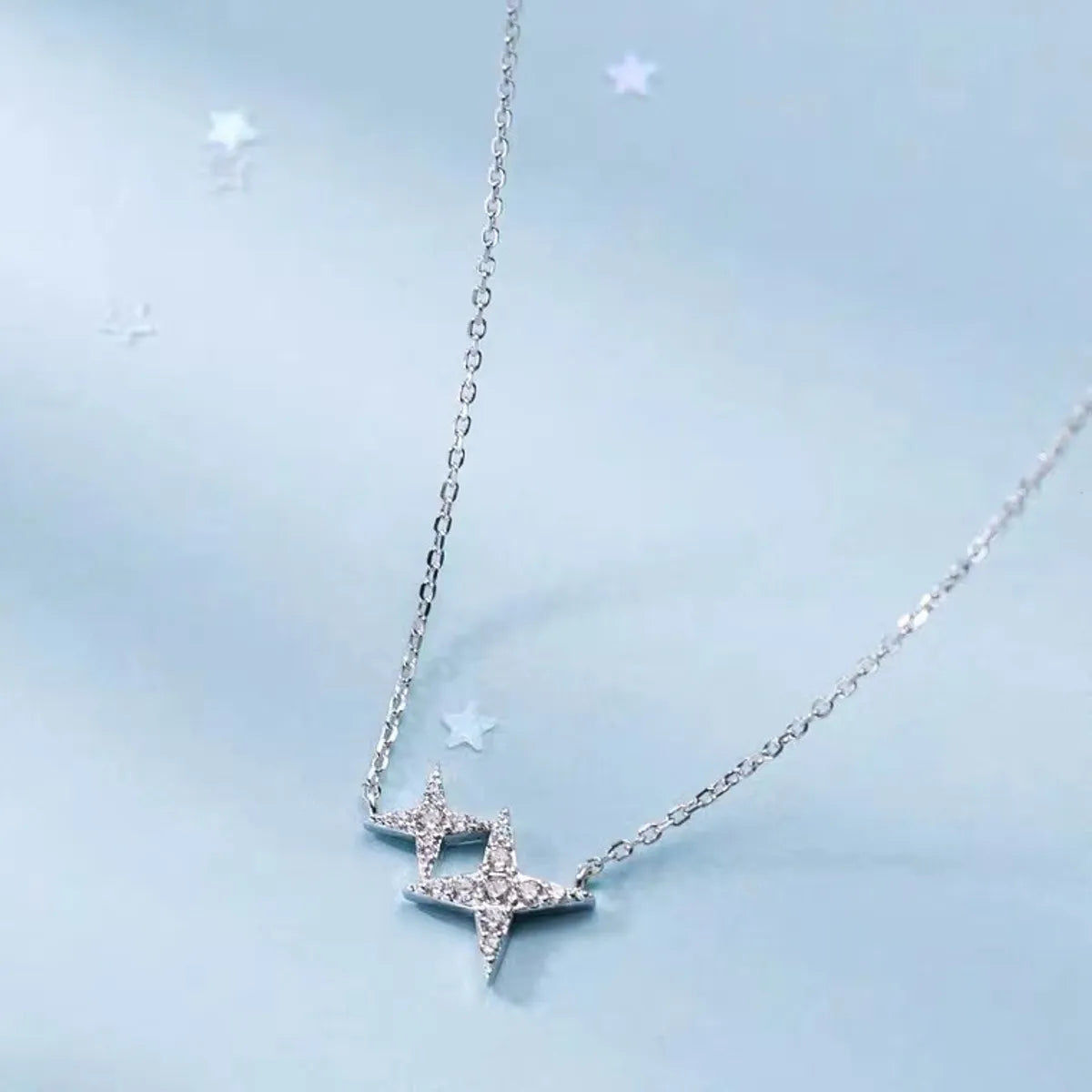 Simple Style Geometric Sterling Silver Inlay Zircon Necklace - Chic & Elegant