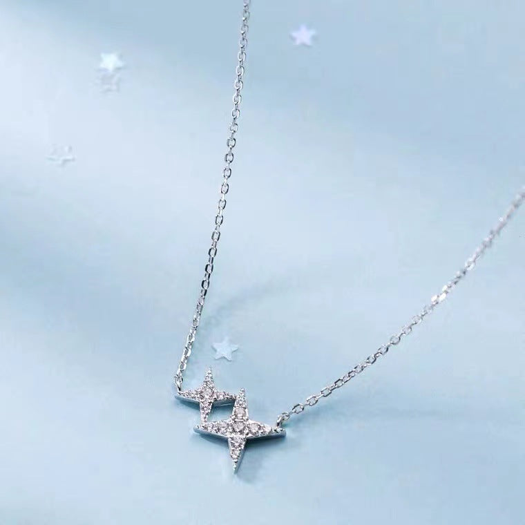Simple Style Geometric Sterling Silver Inlay Zircon Necklace - Chic & Elegant