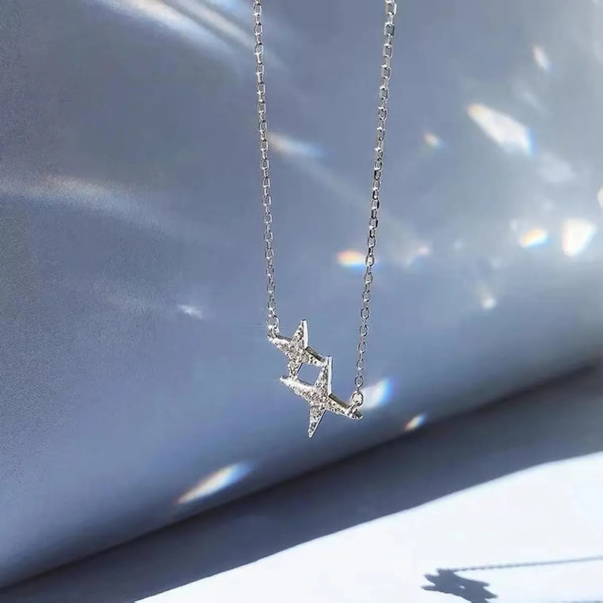 Simple Style Geometric Sterling Silver Inlay Zircon Necklace - Chic & Elegant