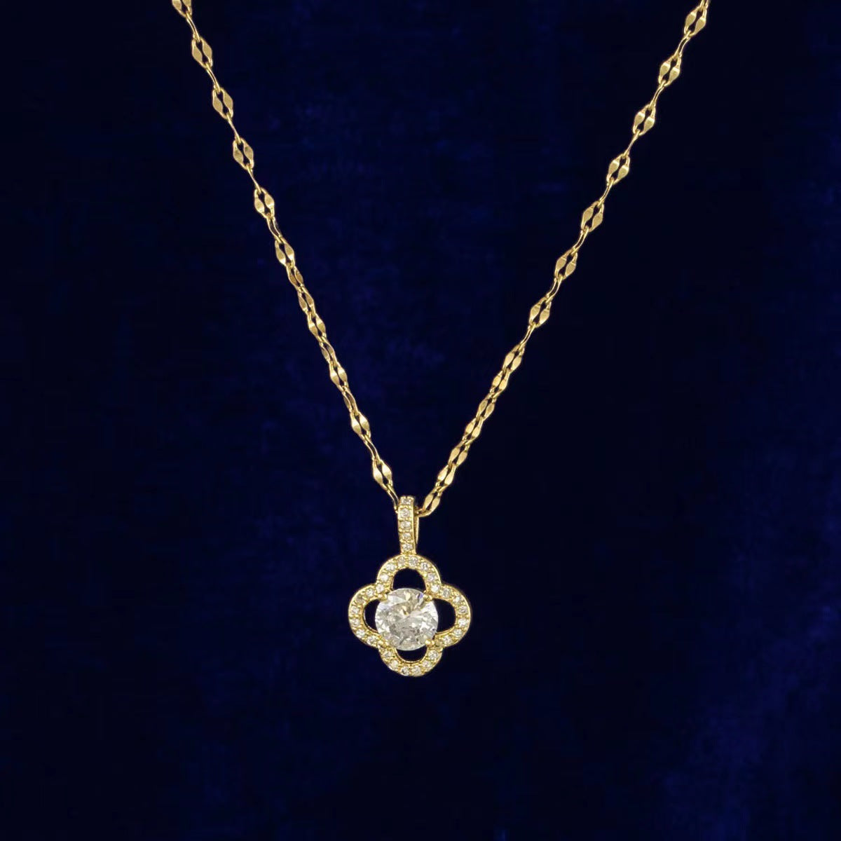 Geometric Titanium Steel 18K Gold Plated Necklace – Japanese/Korean Style | Dariya Jewelry