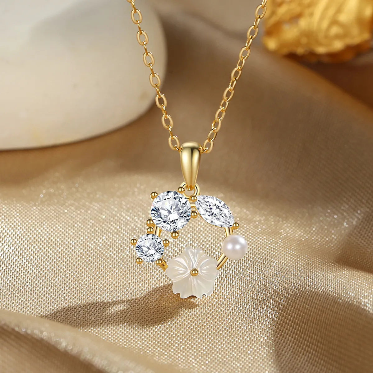Sterling Silver Plated Flower Pendant Necklace - Elegant & Timeless