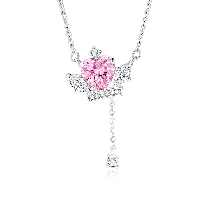 Simple Style Classic Color Block Sterling Silver & Zircon Pendant Necklace - Elegant and Timeless