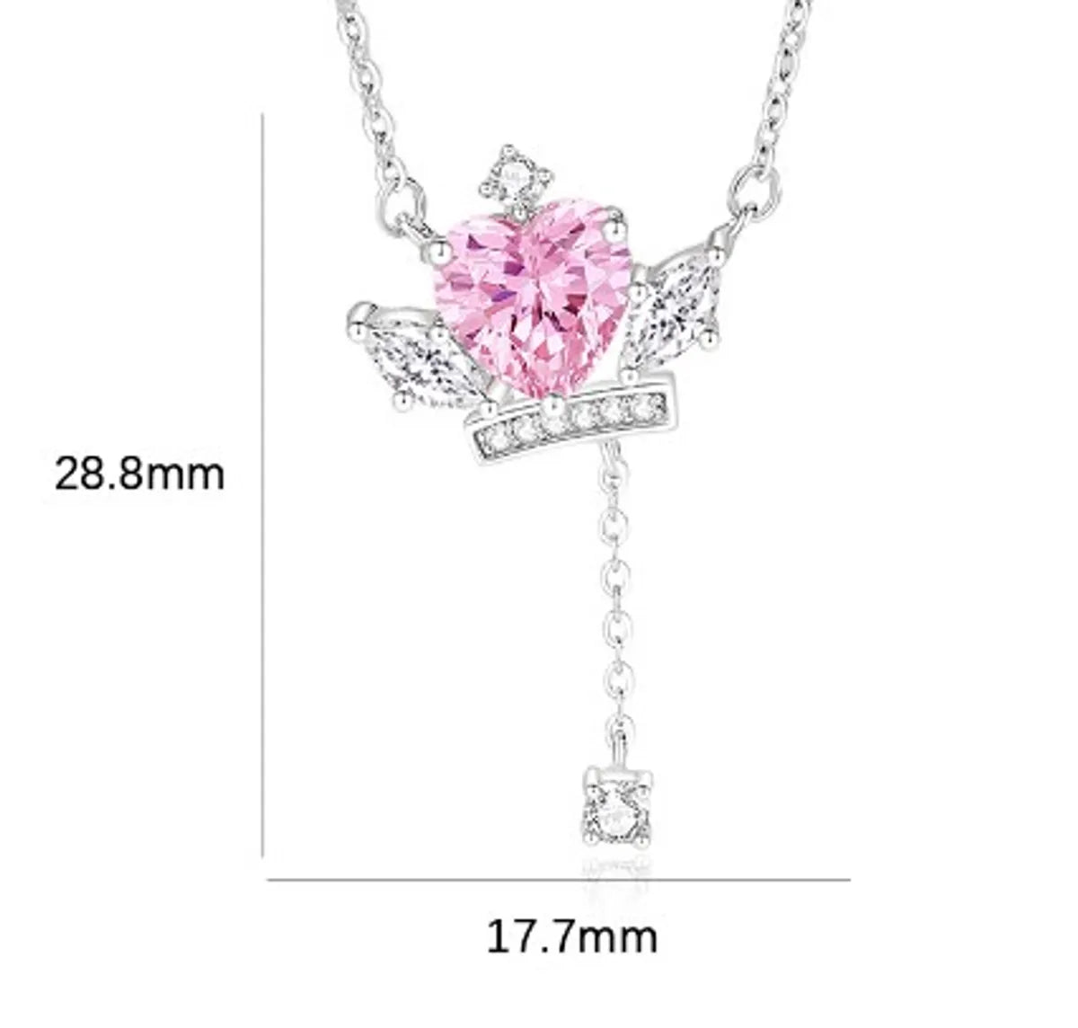 Simple Style Classic Color Block Sterling Silver & Zircon Pendant Necklace - Elegant and Timeless