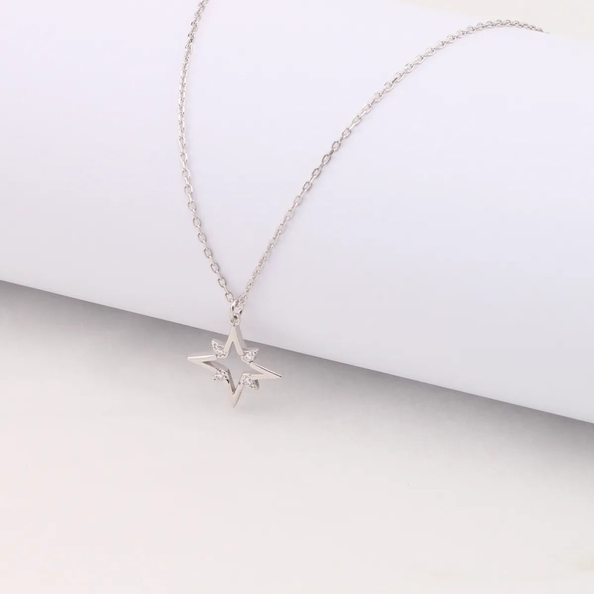 Simple Star Pendant Necklace in 925 Sterling Silver with Zircon | Dariya Jewelry