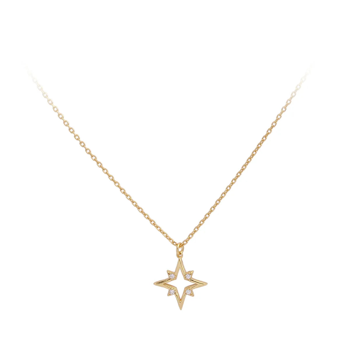 Simple Star Pendant Necklace in 925 Sterling Silver with Zircon | Dariya Jewelry