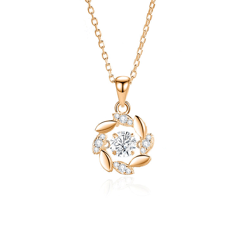 Elegant Moissanite & Zircon Wreath Pendant in 925 Sterling Silver – NDIY91