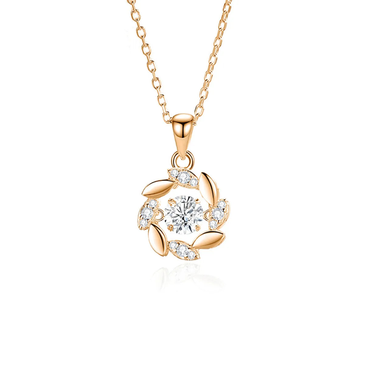Elegant Moissanite & Zircon Wreath Pendant in 925 Sterling Silver – NDIY91