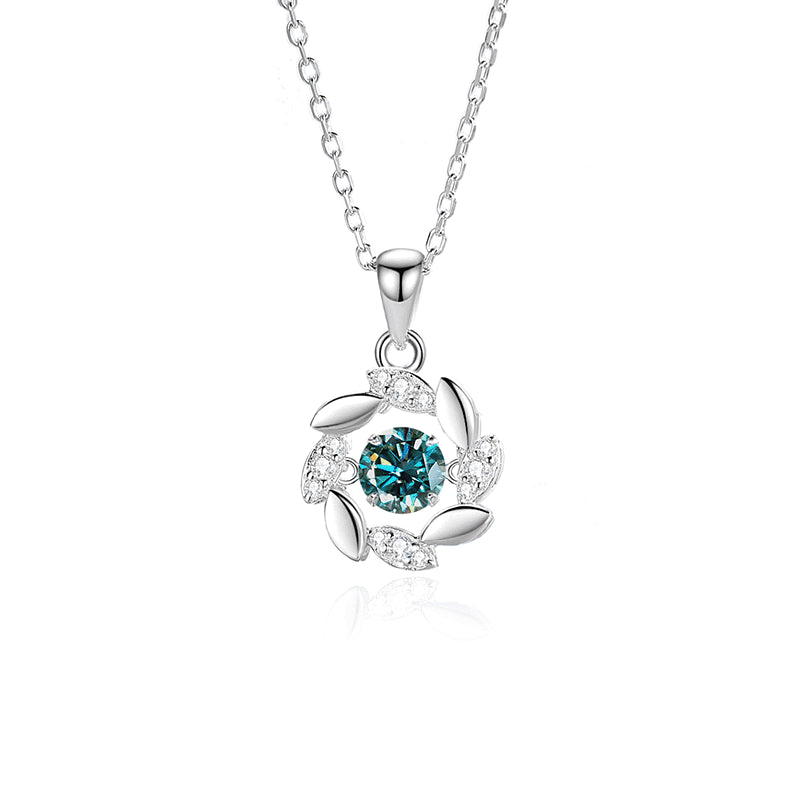 Elegant Moissanite & Zircon Wreath Pendant in 925 Sterling Silver – NDIY91