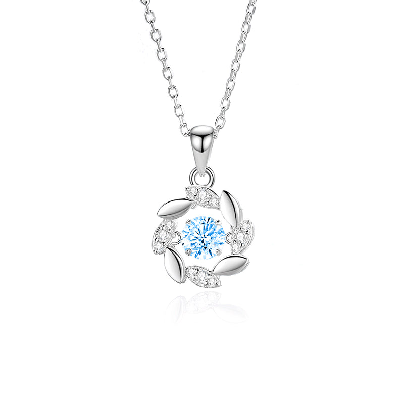 Elegant Moissanite & Zircon Wreath Pendant in 925 Sterling Silver – NDIY91
